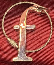 Ganz Initial  f  Key Chain New Retro 00  s EA1.4