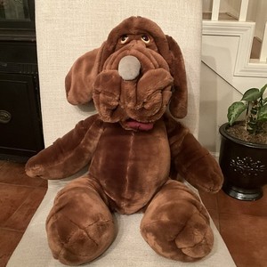 VINTAGE JUMBO 28" WRINKLES DOG PUPPET VENTRILOQUIST PLUSH GANZBROS RARE NICE 