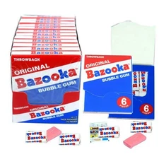 Bazooka Bubble Gum Individually Wrapped Original Flavor 10 Piece 12ct