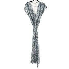 Catch Stitch Jumpsuit Womens Size Small Snake Print Faux Wrap Cap Sleeve NEW