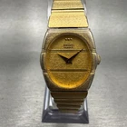 Seiko Watch Women 19mm Gold Dial Gold Tone Oval 1400-8519 Vintage New Battery