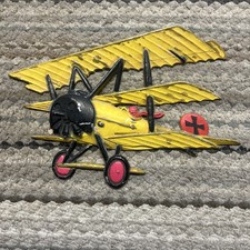 Homco Vintage 1975 Biplane Vintage Cast Metal Wall Decor USA Made Airplane