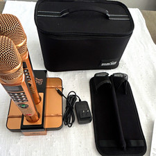Magic Sing E8 2 Wireless Karaoke Microphones w/ Dock & Case Gold/Black