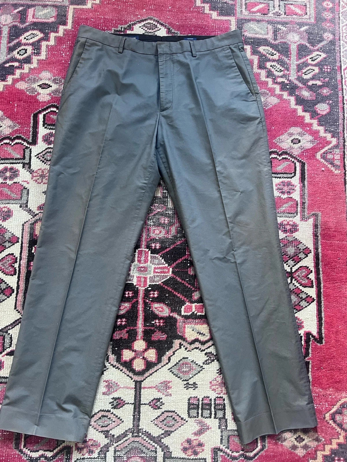 J Crew Thompson Pant Pique Cotton 36 X 32 Charcoal Lightweight