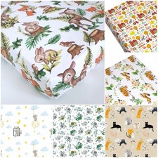FITTED SHEET for cot bed 70x140 60x120cm MATTRESS COVER BABY NURSERY animals