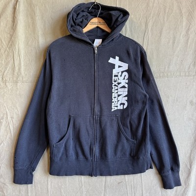 Asking Alexandria Hardcore Metal Rock Band Distressed Thrashed Zip Up Hoodie SM