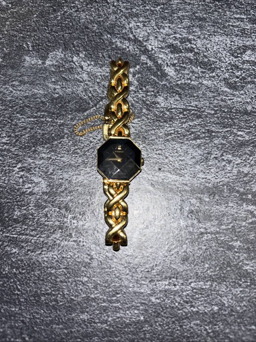 Seiko Lassale Black Dial Asymmetrical Crystal Women's Watch Japan