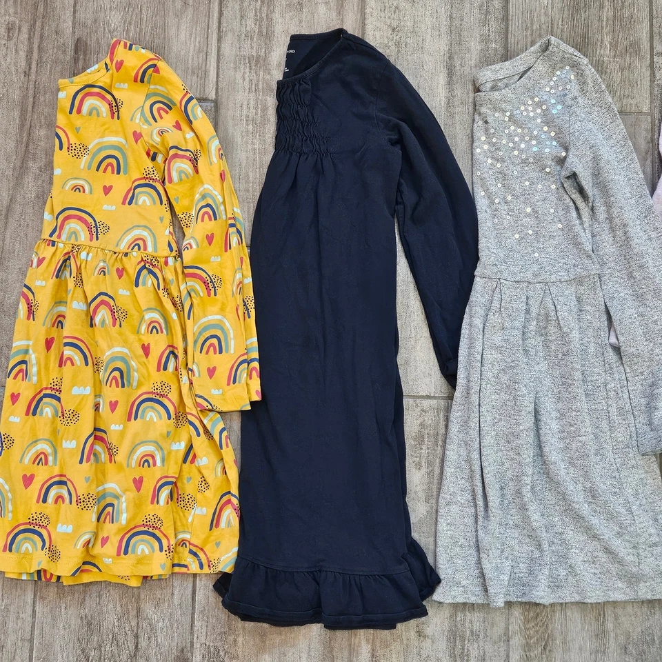 Girls Long Sleeve Dress Lot of 6 Size 7 & 8 Gymboree Crazy 8 Lands’ End GAP - Image 2 of 4
