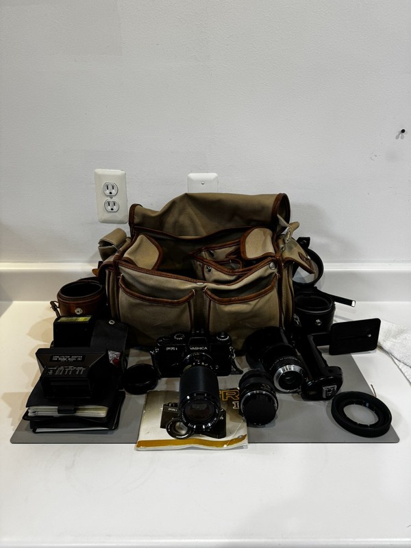 Yashica FR 1 35mm SLR Camera & 50mm f/1.9 Lens /75-150mm/tele converter+more