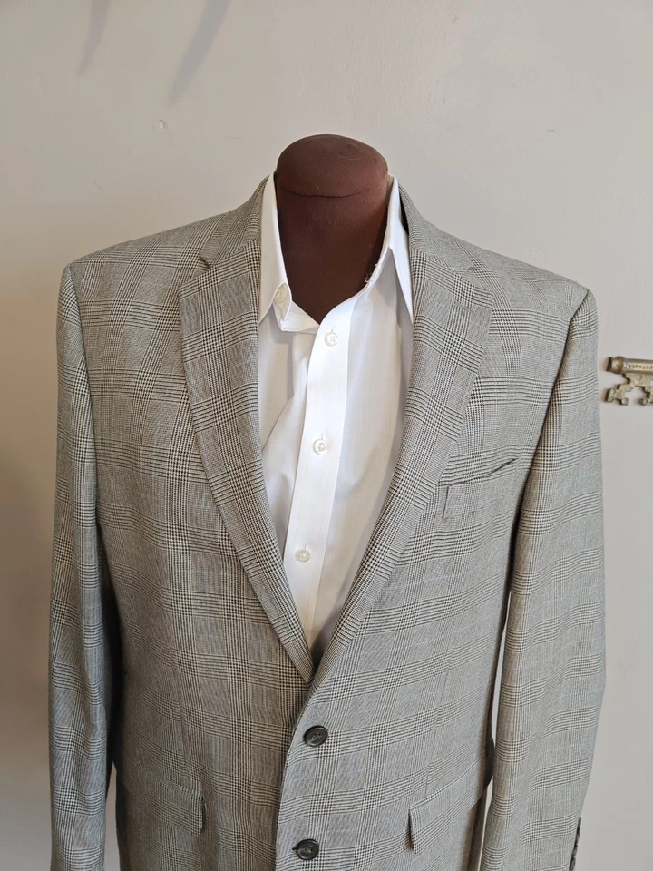 🇺🇲 Chaps Men's 44 L Two Buttons Sports Coat Multicolor Glen Plaid - Image 2 of 4