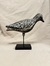 ANTIQUE STRATER & SOHIER (ATTRIBUTED) BLACK-BELLIED PLOVER TIN SHOREBIRD DECOY