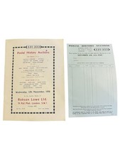 1958 Robson Lowe Postal History Auction Catalogue + Bid Form - Nov 12 Sale
