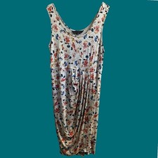 Rachel Roy Grey Faux Wrap Midi Lined Dress Multicolor Floral Print Size XXL