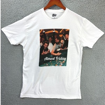 Friday Beers Almost Friday Hangover Graphic T Shirt Mens L White Short Sleeve