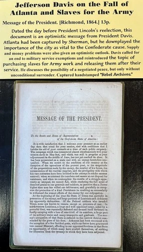 CIVIL WAR CONFEDERATE PRESIDENT JEFF DAVIS SPEECH ARMY SLAVES DOCUMENT SIGNED 64