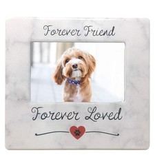 Pet Memorial Frame - Forever Friend Forever Loved - Paw Print and Heart Desig...