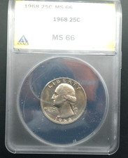 1968 Washington Quarter ANACS MS 66