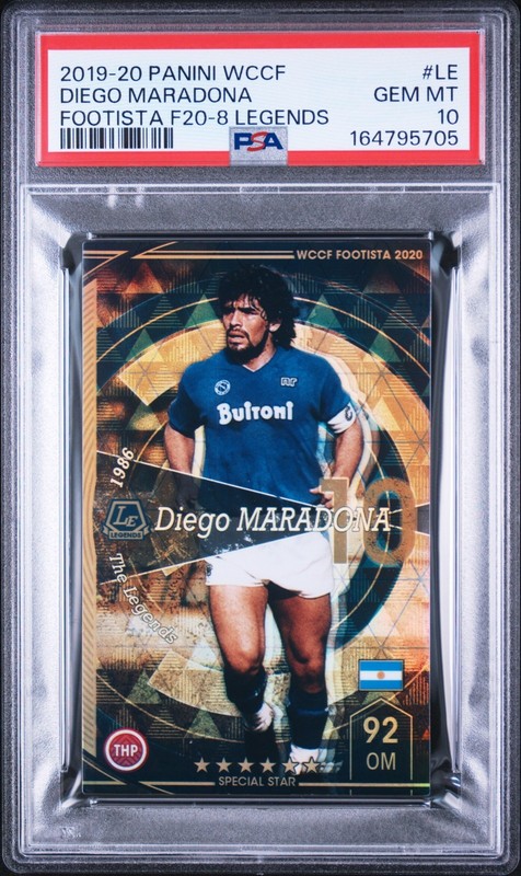 PSA10 DIEGO MARADONA 2019 PANINI WCCF FOOTISTA F20-8 THE LEGENDS LE