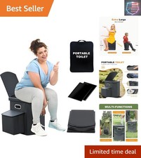 Upgraded XL Portable Camping Toilet with Side Compartment for Car and Adults,...