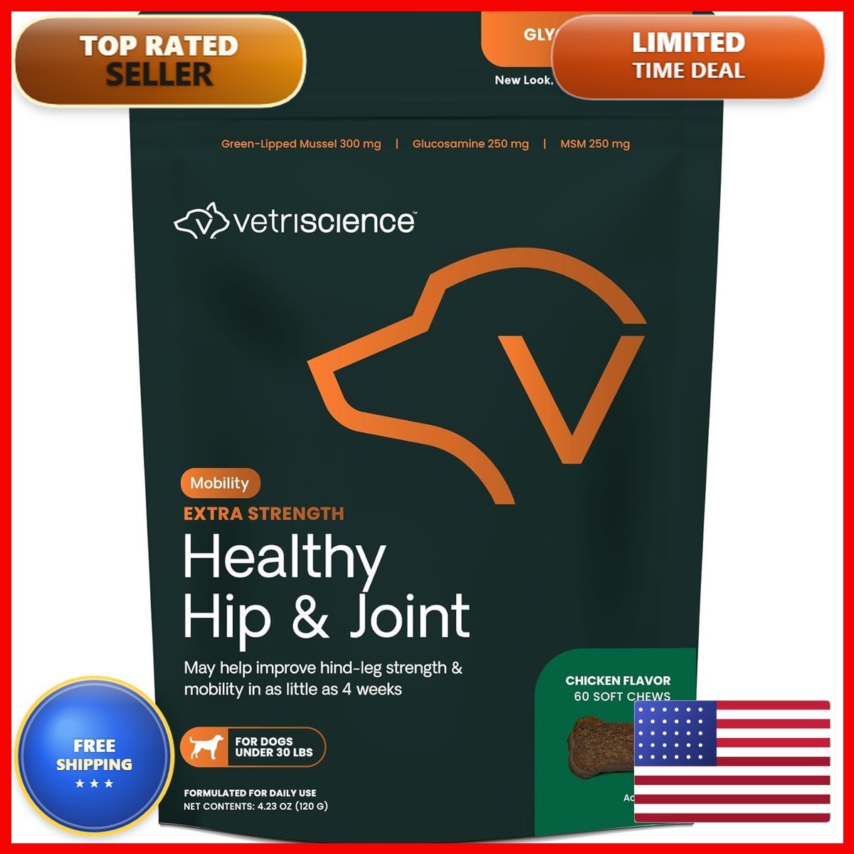 VetriScience GlycoFlex Extra Strength Hip & Joint Chews for Small Breed Dogs