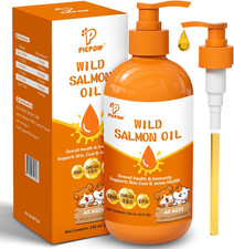 Wild Alaskan Salmon Oil for Dogs Cats, Fish Oil Omega 3 Supplements with EPA
