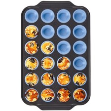 Silicone Mini Muffin Pan with Metal Frame, Egg Bite Molds for Baking,Cupcake ...