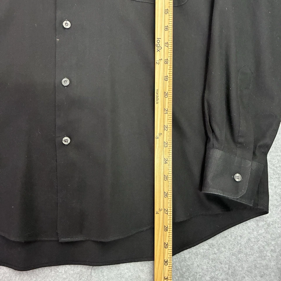 Camisa negra con botones Yves Saint Laurent para hombre L 16,5x34-35 resistente a las arrugas Foto 2 de 4