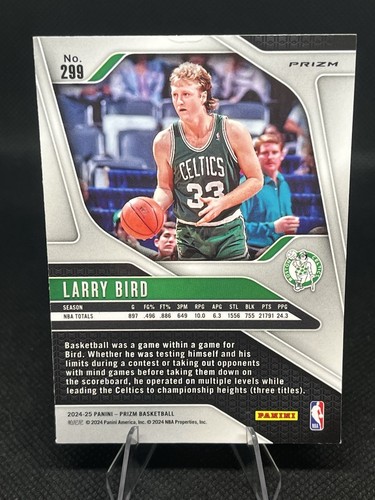 2024-25 Panini Prizm 299 Legends Larry Bird Silver Prizm Boston Celtics HOF - Bild 2 von 2