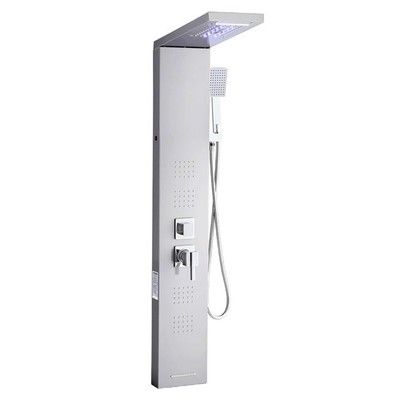 Duschpaneel Edelstahl, 5 Modi, Regenwasserfall, LED, Wandmontage, Wasserfall,...