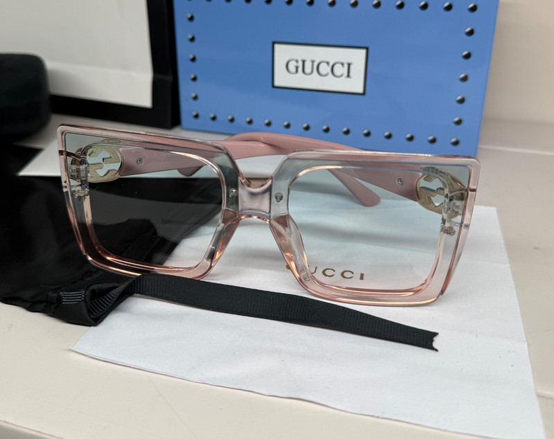 Gucci GG8932 Women's Pink Transparent Full-Rim Plastic Glasses