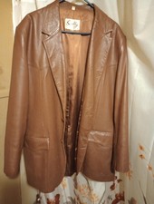 Scully Men's Vintage Brown Leather Blazer Jacket Western Cowboy 2 Button Size 44