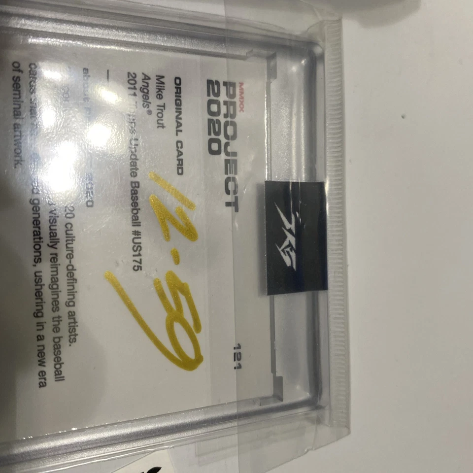 Topps Project 2020 MIKE TROUT by JK5 #121 Signed GOLD 12/59 Auto Card w/ COA - Image 3 of 4