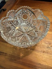 Antique ABP Antique American Brilliant Cut Glass Bowl 8" Diameter - Early 1900s