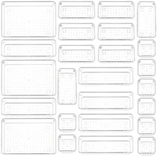 Plastic Clear Drawer Organizer Set 25 PCS Desk Makeup Jewelry Storage Bins