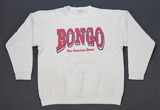 Rare Vintage BONGO Fine American Jeans Pullover Crewneck Sweatshirt 90s White