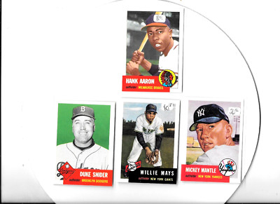 WILLIE,MICKEY,& THE DUKE,PLUS H.AARON 1991 TOPPS ARCHIVES 1953 REPRINTS
