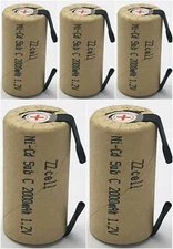 5X ZZcell Sub C Batteries with Tabs Rechargeable for Power Tools 10C...