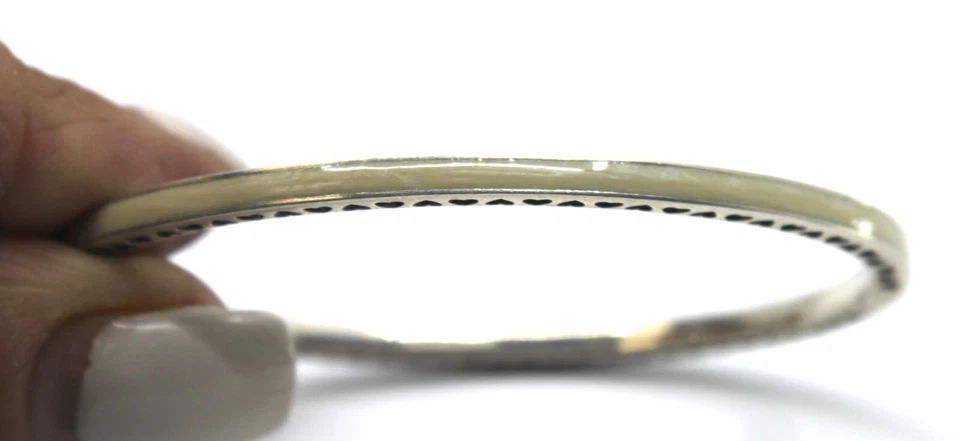 Pandora White Radiant Hearts Bangle Clear CZ Size 2 💕 17.5cm Genuine - Image 4 of 4