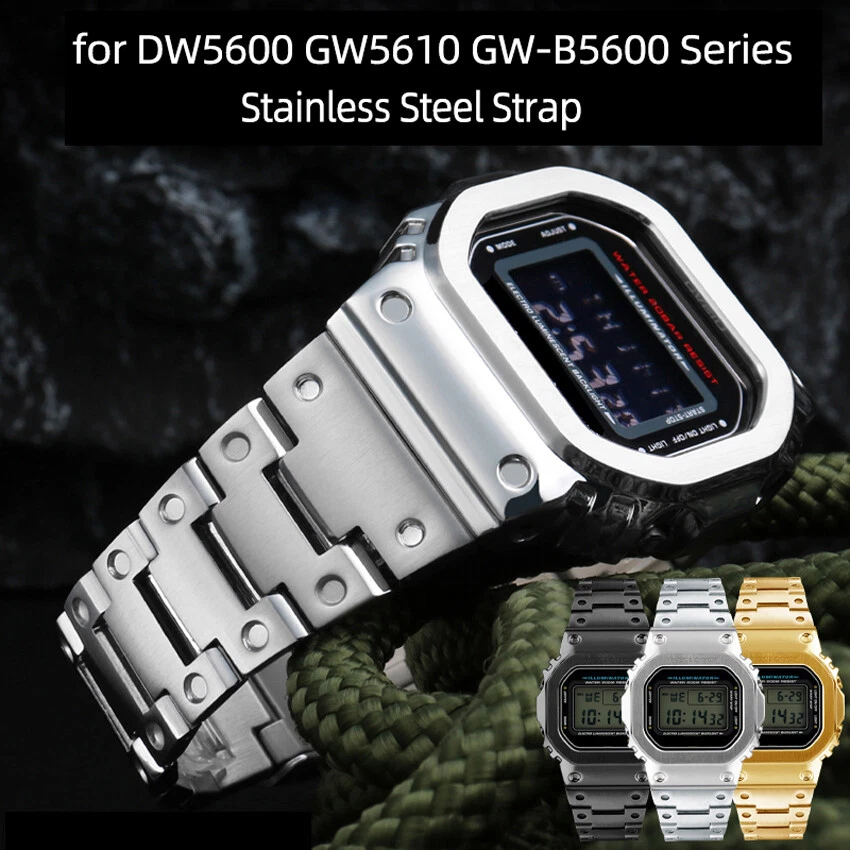 Case Cover Metal Watch Bnad Strap Kit For Casio G SHOCK DW5600 GWM5610 Bezel