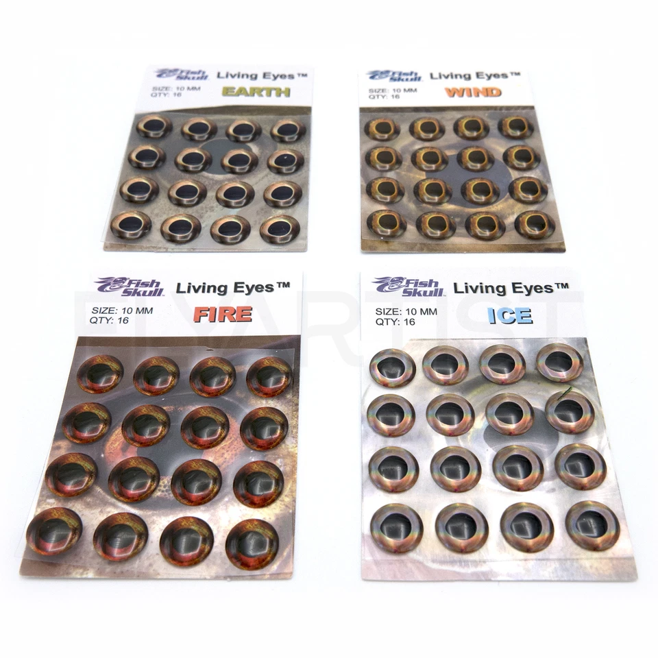 CALAVERA DE PEZ OJOS VIVOS Adhesivo holográfico 3D realista atar moscas y hacer señuelos Foto 2 de 2