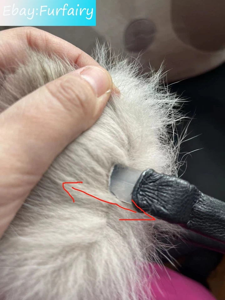 Orejeras de piel de zorro real ultragrandes de invierno oreja oreja manguito soporte de cuero Foto 4 de 4