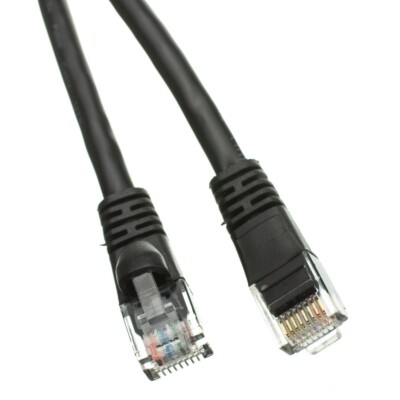 6TF Cat6 Black Copper Ethernet Patch Cable Snagless/Molded Boot  POE Compliant