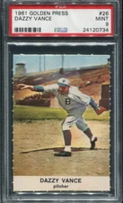PSA 9 MINT 1961 GOLDEN PRESS DAZZY VANCE #26 WHITE SOX 20734 HOF B140
