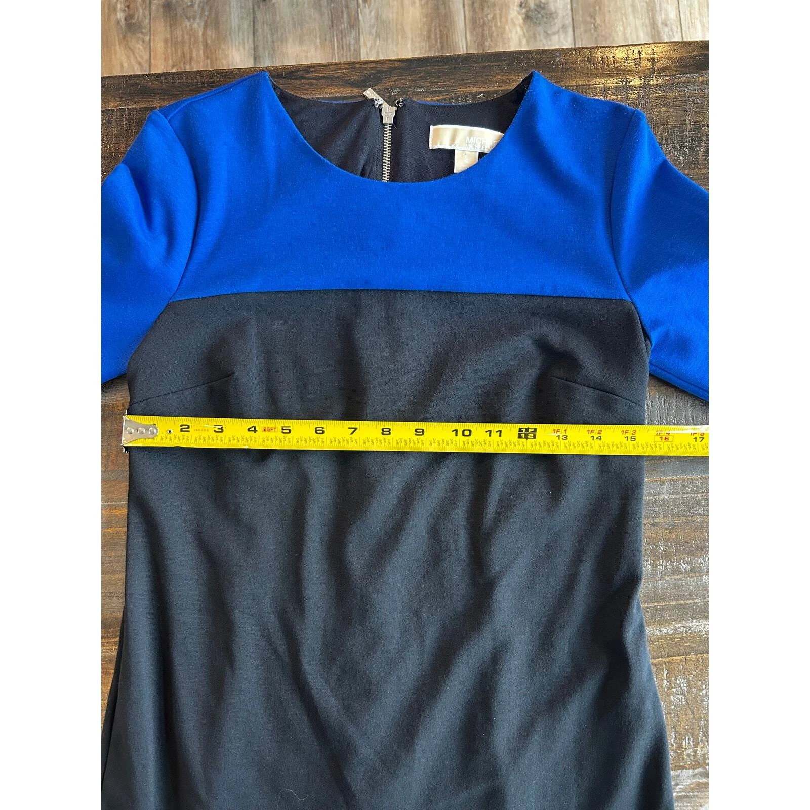 Abito tubino Michael Kors color block taglia 4 manica lunga foderato zip dietro