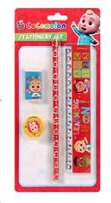 CoComelon Schreibwaren Set Mit Zollstock, Bleistift, Schwamm Und Sch&auml;rfer