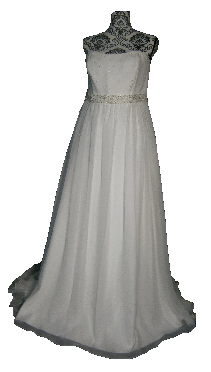 Свадебные платья с бисером из органзы с колонной/ножнами