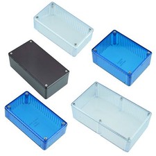 Image of Red Blue Clear Polycarbonate 1591 Series Hammond Electronics Enclosure Box