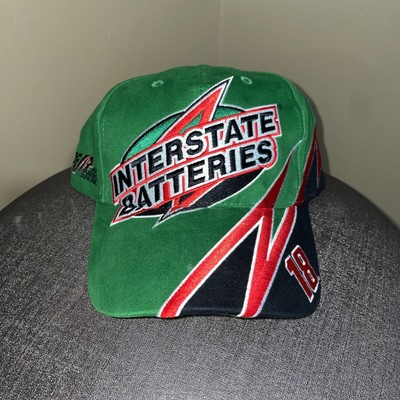 Interstate Batteries NASCAR Racing Cap Green Adjustable Hat #18 Joe Gibbs Racing