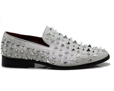 Buy SPK09 Men's Vintage Spike Dress Loafers Slip On Fashion Shoes