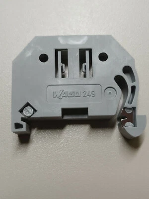 2 x Wago 249-117 schraubenlose Endklammern; 10 mm breit; grau